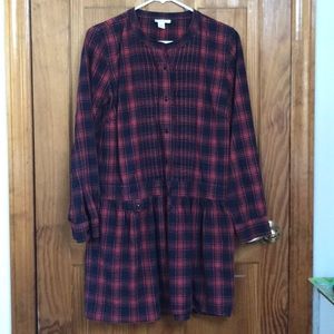 J Crew flannel plaid dress
